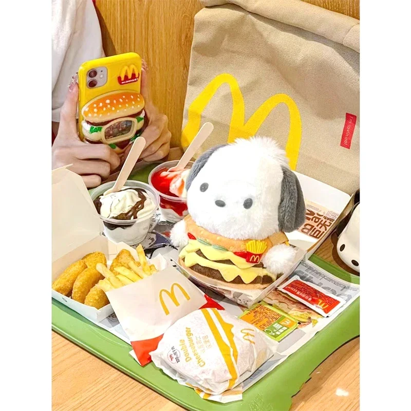 

Симпатичная сумка-мессенджер с гамбургерами Sanrio, почтовый рюкзак, милый аниме, мягкий Школьный рюкзак, детская игрушка, подарок для девочки на день рождения
