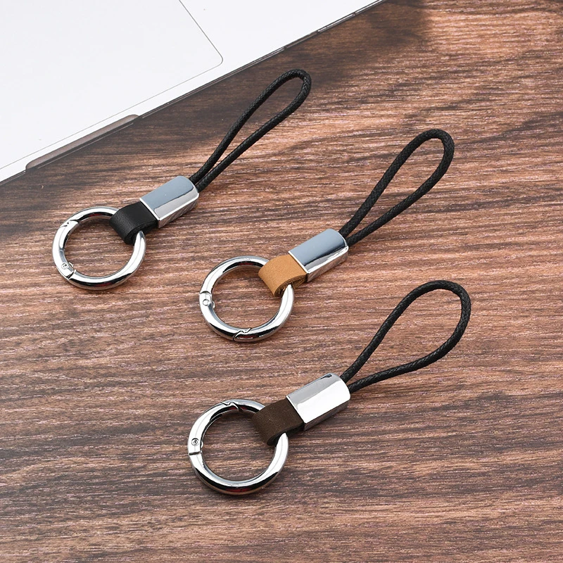

Fashion Leather Wax Rope Keychains Simple Lanyard Auto Keyring Key Holder For Men Women Bag Charm Pendant Accessories Gifts