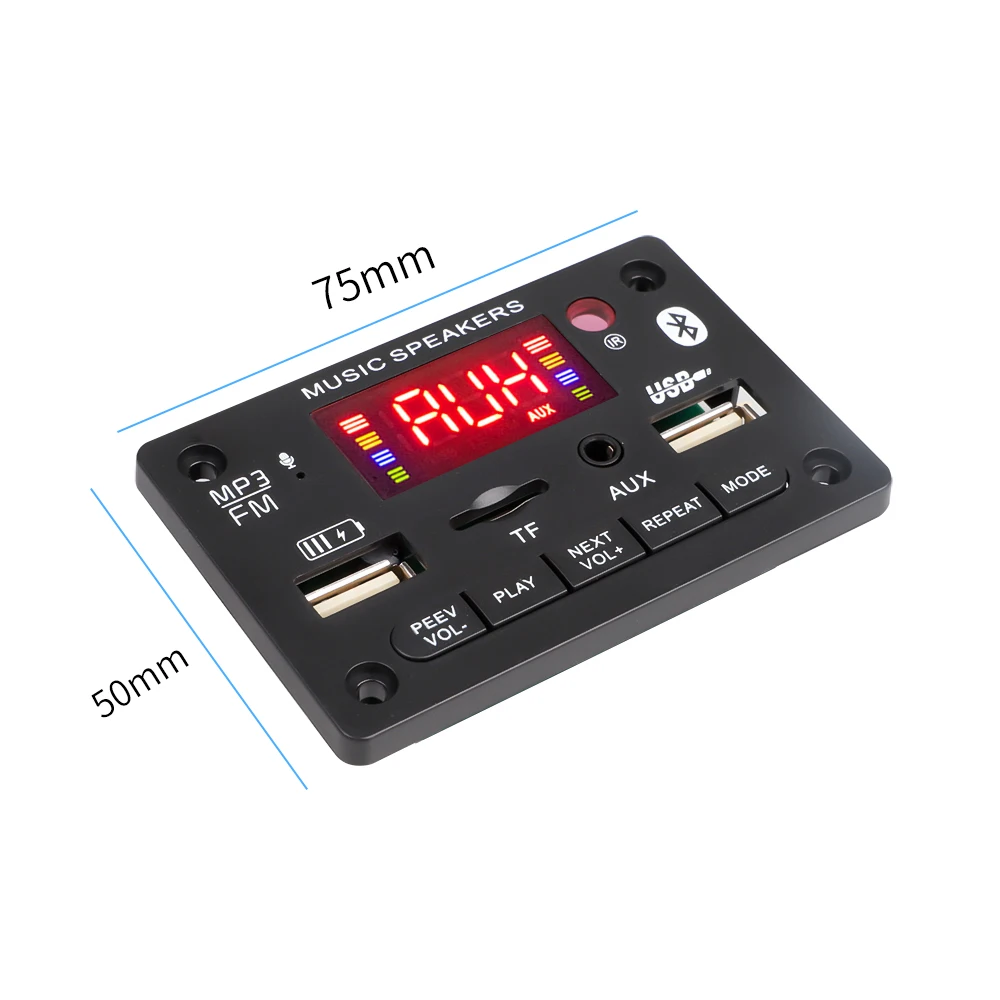 JX-818BT Bluetooth MP3  2*40W with Charging Call Recording  Decoder Board With Power Amplifier FM Recording Module 1A USB Charge