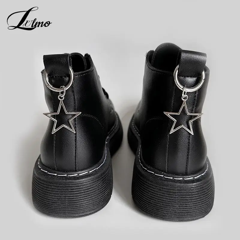 

1pcs Hollow Big Stars Hearts Pendant Martin Boots Shoes Buckles Decoration Metal Snap Hook Shoes Accessories Y2K Party Jewelry