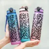 1 Liter Large Capacity Leopard print Plastic Cup Leak Proof Sports Water Bottle Drink items Outdoor Travel Portable Gym Bottle 2