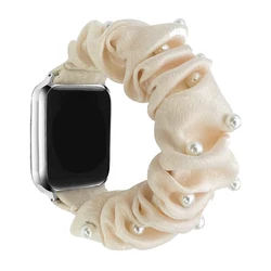 Colorful Elastic Scrunchie Apple Watch Band Replacement Strap for 38 40 41mm (Leopard print)