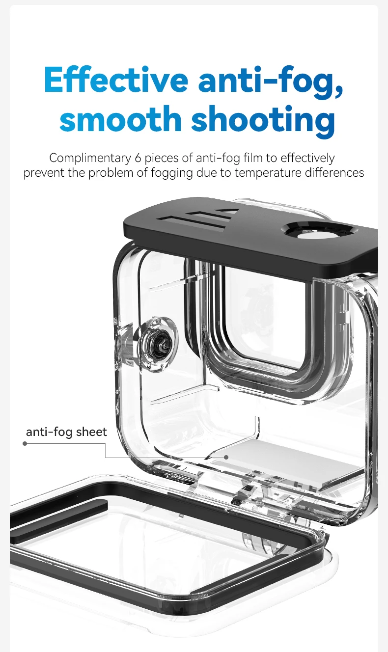 Waterproof Case Full Scene Anti-fog Underwater Tempered Glass Lens Diving Housin