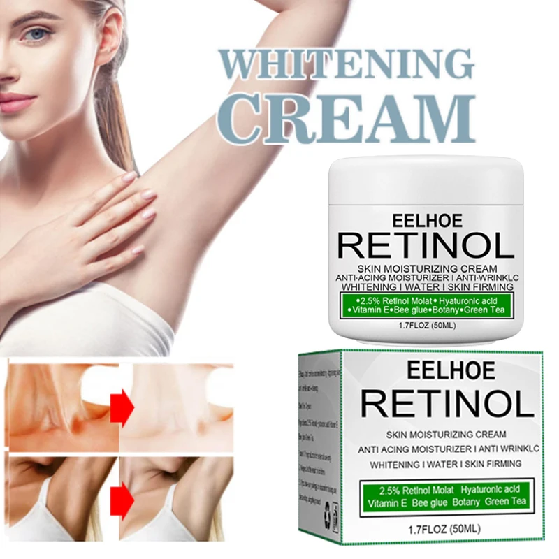 Skin Moisturizer Cream Brightening Underarm Ankle Elbow Knee Whitening Face Body Dull Brightening Hydration Anti-Drying 50ml v7 toning light face cream deep hydration moisturizing whitening wrinkle essence makeup cream day 50g anti aging face care