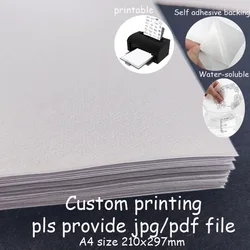 A4 Water Soluble Adhesive Embroidery Sticker with Peel - Off Backing - 10 sheets (Custom printing)