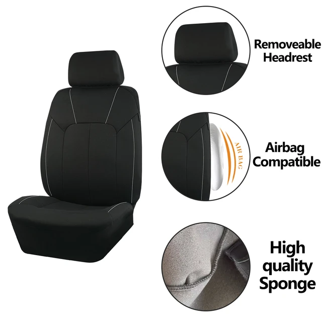 9PCS Car Seat Cover Protect Gray/Black Universal Accessories Full Set  Interior