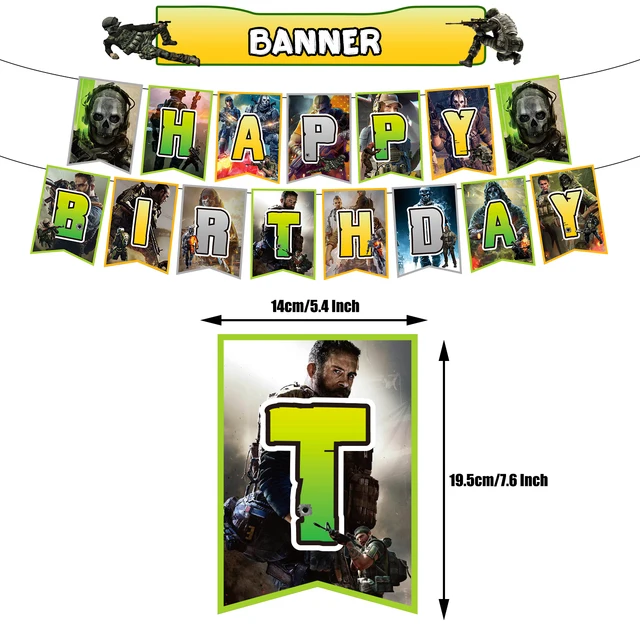 Call of Duty Theme Birthday Party Decoration Supplies Cake Topper COD Latex Balloons Hero Banner Spirals Boys Favor - AliExpress for Call Of Duty Birthday Invitations Free Printable