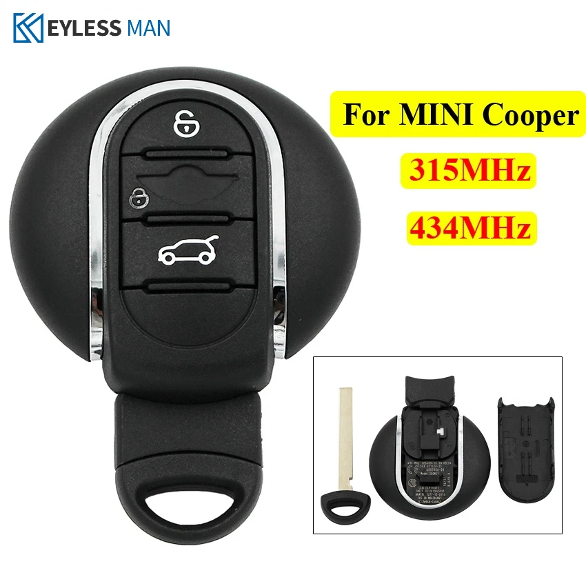 NEW 3 buttons Smart Remote Car Fob For BMW Mini Cooper 2015 2016 2017 2018 2019 315MHz 434MHz ID49 Chip  with emergency blade