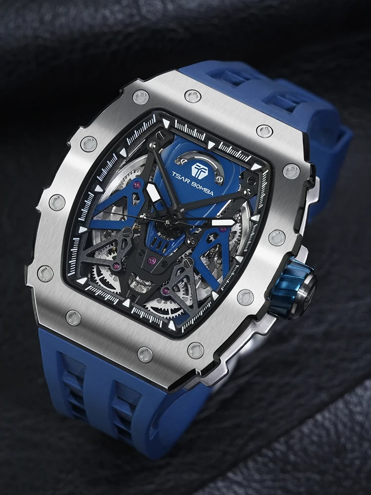 TSAR BOMBA Automatic Watches for Men Luxury Sapphire Mens Mechanical Wristwatch Waterproof Clock