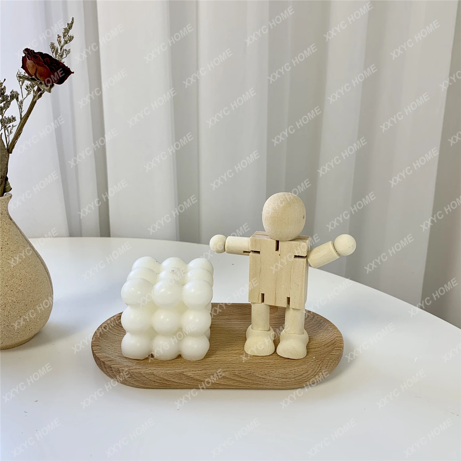 

Small Animal Ornaments Wooden Joint Adjustable Table Decoration Photo Decoration