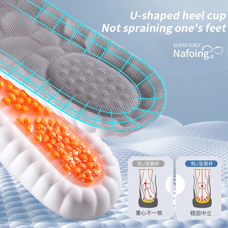 Air cushion TPU Upgraded Sports Shock Absorption Insoles High Elastic Running Sneaker Pads Rebound Deodorant Comfortable Feet
