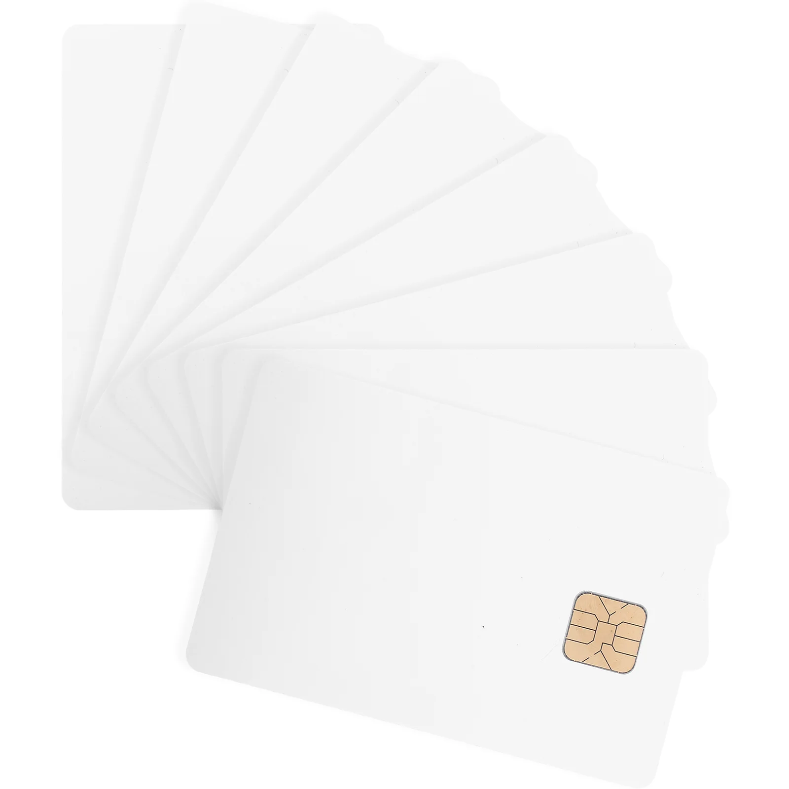 8pcs Blank Credit Cards with Chips White Credit Cards Ic Cards Pvc Blank Cards