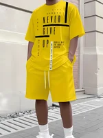 Ensemble décontracté homme respirant à manches courtes et short imprimé 3D pour l'extérieur, style urbain, deux pièces, vente chaude 4