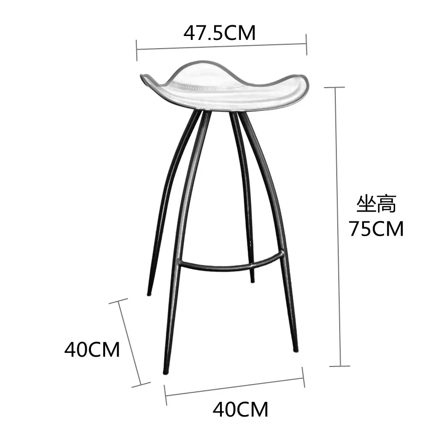 Nordic Luxury High Chair Accent Counter Balcony Aesthetic Modern Designer Bar Stools Metal Legs Bedroom Cadeira Bar Accessories