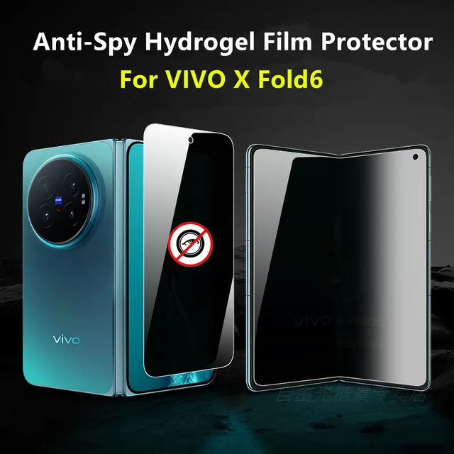 Anti-Shatter Hydrogel Film Privacy For VIVO X Fold6 Fold 6 5 XFold6 HD Anti-Glare Inner Outer Soft Anti-Spy Screen Protector 1