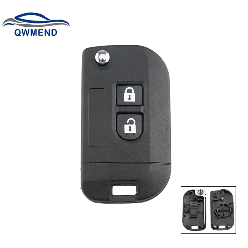 QWMEND Modify Remote Car Key Refit Case Shell For Nissan Qashqai Elgrand X-TRAIL Navara Micra Note Cabster NV200 keys xinyuexin remote car key shell case fob keyless entry for nissan qashqai micra navara almera note nv200 2 button car accessories