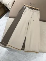 Veste ample à col rond et simple boutonnage, couleur contrastée, taille haute décontractée, pantalon à jambes larges, nouvel ensemble pour femmes, automne 5