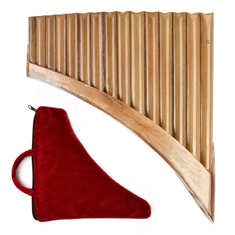 

15 Pipes Panpipes Pan Pipes G Key Panpipes Pan Flute Panpipes G4-G6 Traditional Chinese Instrument Tunable Wooden With Carrying