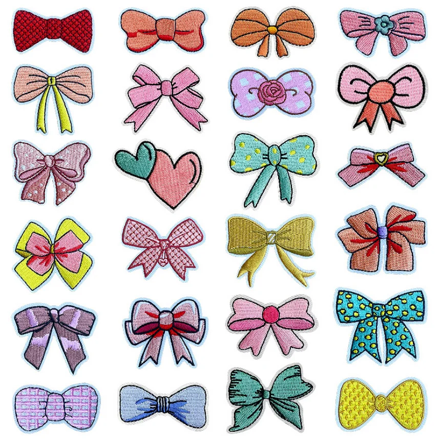 수 놓은 패치에 바느질에 다채로운 Bowknot 철 의류 모자 가방 신발 수리 전화 선물 상자 장식 DIY 액세서리