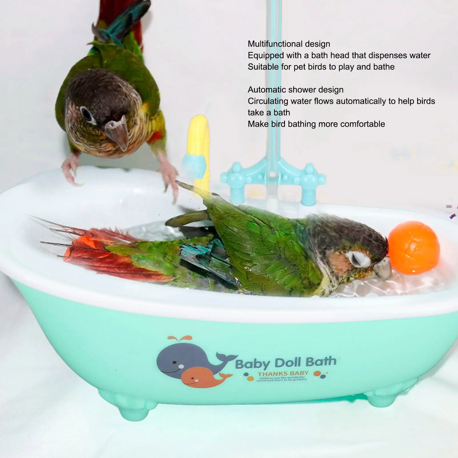 Vogel Papegaaienbad Multifunctionele Circulerende Water Papegaaien Automatische Badkuip Schattig Geurloos voor Vogeldouche Accessoires - hoogwaardig product