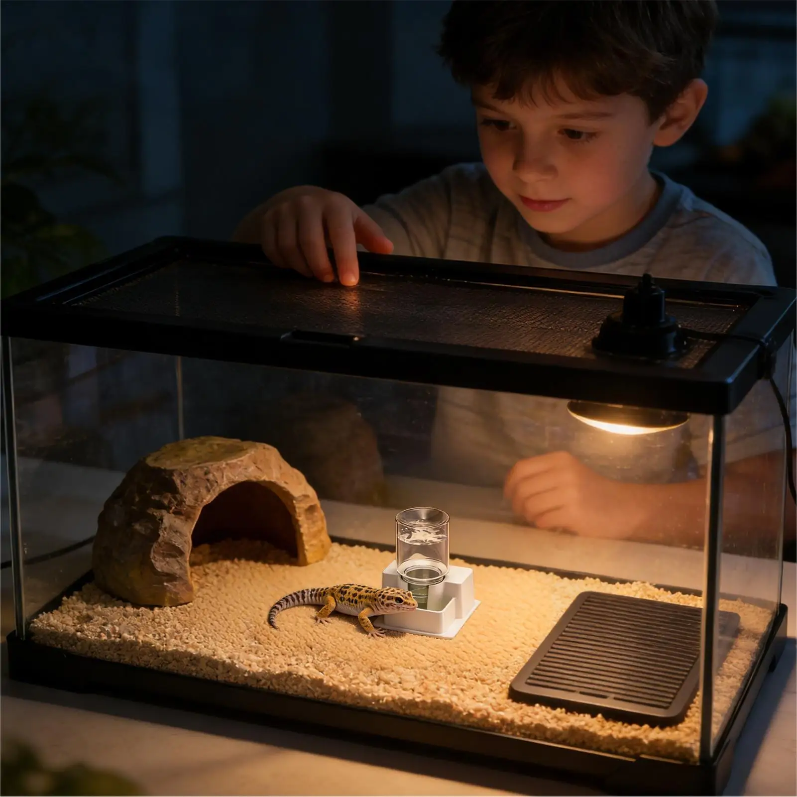 Anti-Slip Turtle Water and Food Bowl with Detachable Automatic Dispenser
