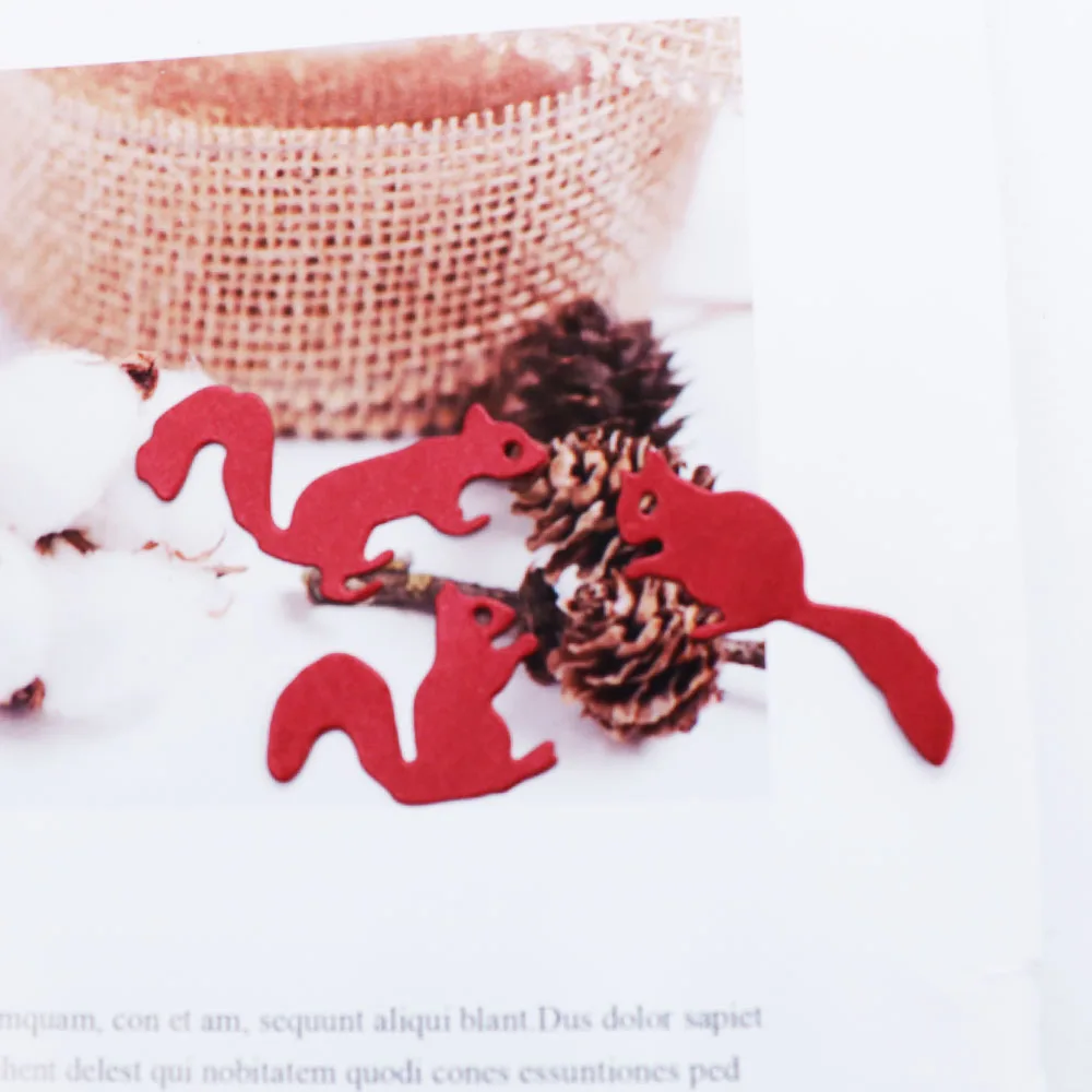 

3PCs Squirrel Cutting Dies Troqueladora Scrapbooking DIY Stencil Album Decorative Craft Embossing Metal Dies For Paper Crafting