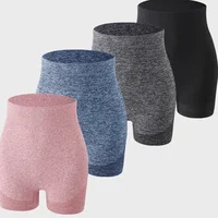 High Waist Fitness Yoga Shorts Quality Cross-Border Smiling Face Peach Butt Tight Three-Quarter Length Women's Five Sizes