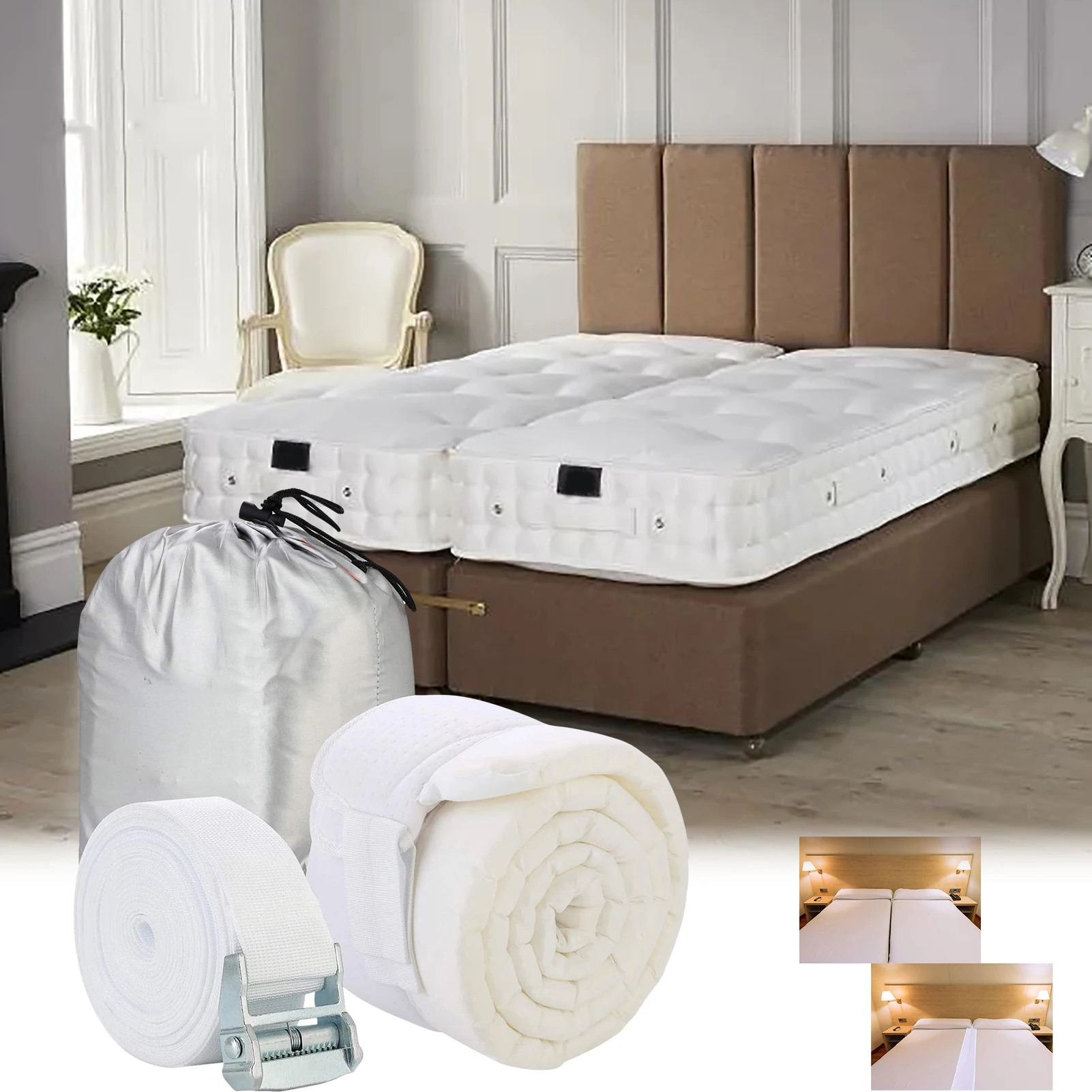 Bed bridge twin to king converter kit bed filler twin bed connector mattress connector