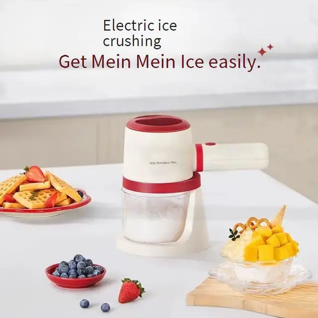 Mini Shaved Ice Machine for Home Use, Multi-Purpose Small Electric Shaved Ice Maker,Ice Slush Machine, Summer Fluffy Ice Crusher 3