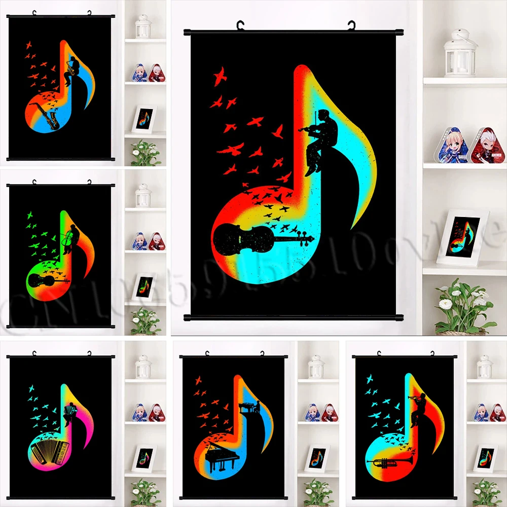 

Wall painting Music HD Print Home Collection Posters horn Canvas Artwork Guitar Modular Picture Hanging Scrolls Room Decoration