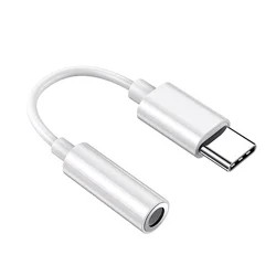Universal USB - C to 3.5mm Audio Adapter - Premium Sound Dongle (White1)