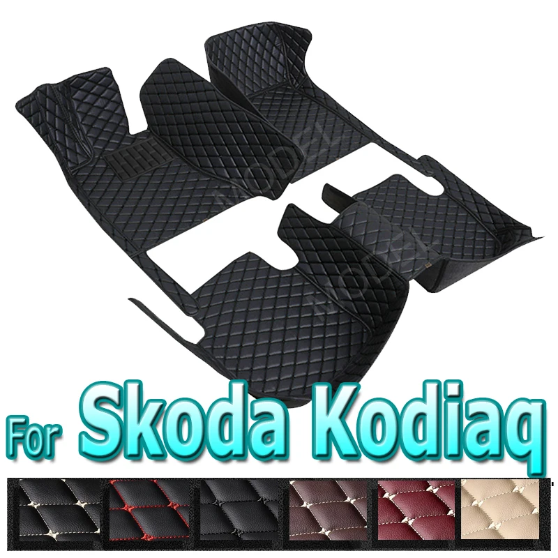 

Автомобильные коврики для Skoda Kodiaq NS7 2017 ~ 2022 2018, автомобильные коврики, кожаные напольные коврики, аксессуары для интерьера автомобиля, 7 сидений
