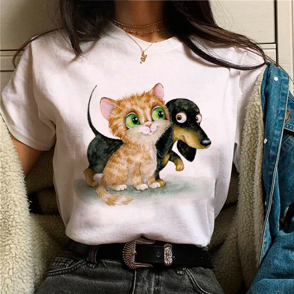

Dachshund Tee women anime funny top girl y2k clothing