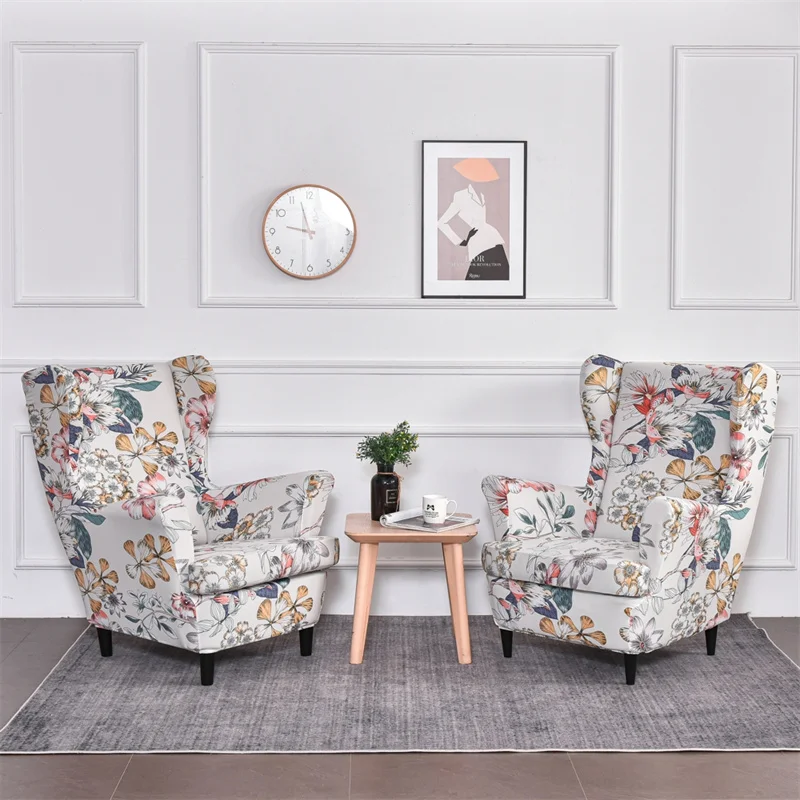 Floral Wing Chair Cover 38 Chair And Sofa Covers