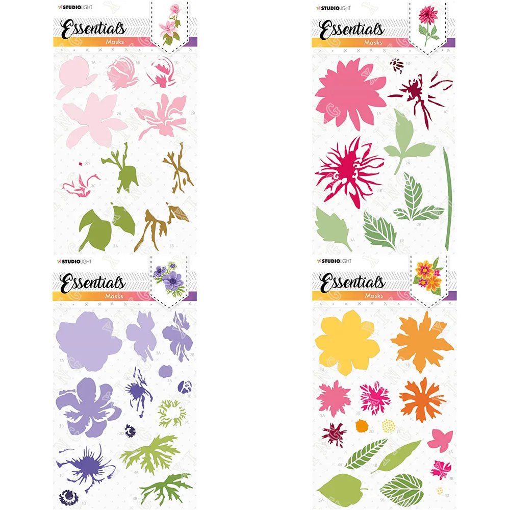 2022 Floral Patterns Anemone Dahlia Magnolia Layering Stencils Diy Painting Paper Scrapbooking Coloring Kids Fun Drawing Molds 