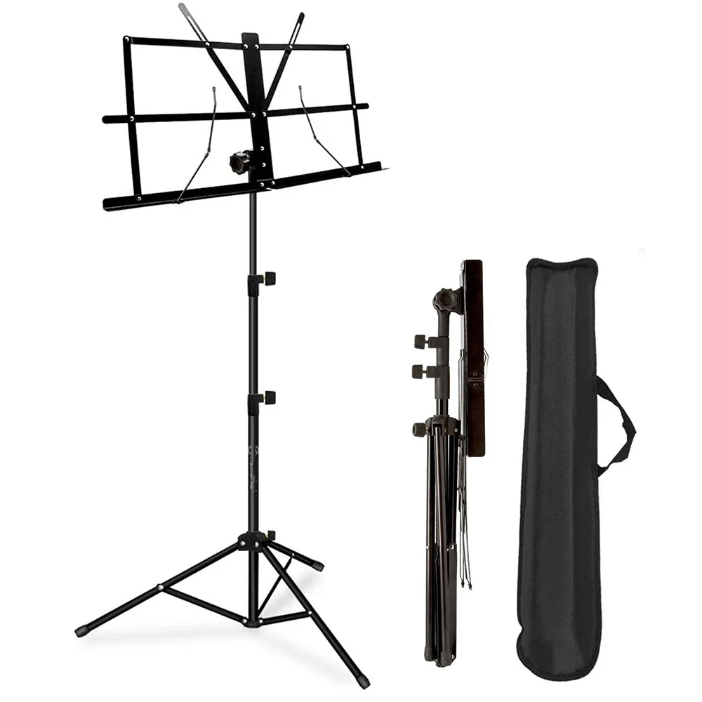 

Audio Music Stands Holder Height Folding Music Stand Sheet Tripod Stage with Carrying Bag for Musical Instrument Aluminum Alloy