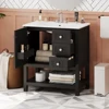 30inch Transitional Style Bathroom Vanity Cabinet Combo with Ceramic Sink 5