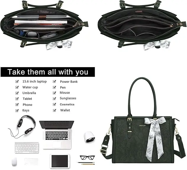 Borse tote MOSISO da 15,6 17,3 pollici per pelle PU impermeabile di grande capacità per borsa da donna Bussiness Office Design Moda donna - immagine 4