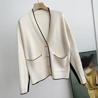 Donegirl 2023 Women Cardigan Button V-Neck Knitted Sweater Cardigans Female Casual Pockets Fashion Ladies Tops cardigans mujer 2
