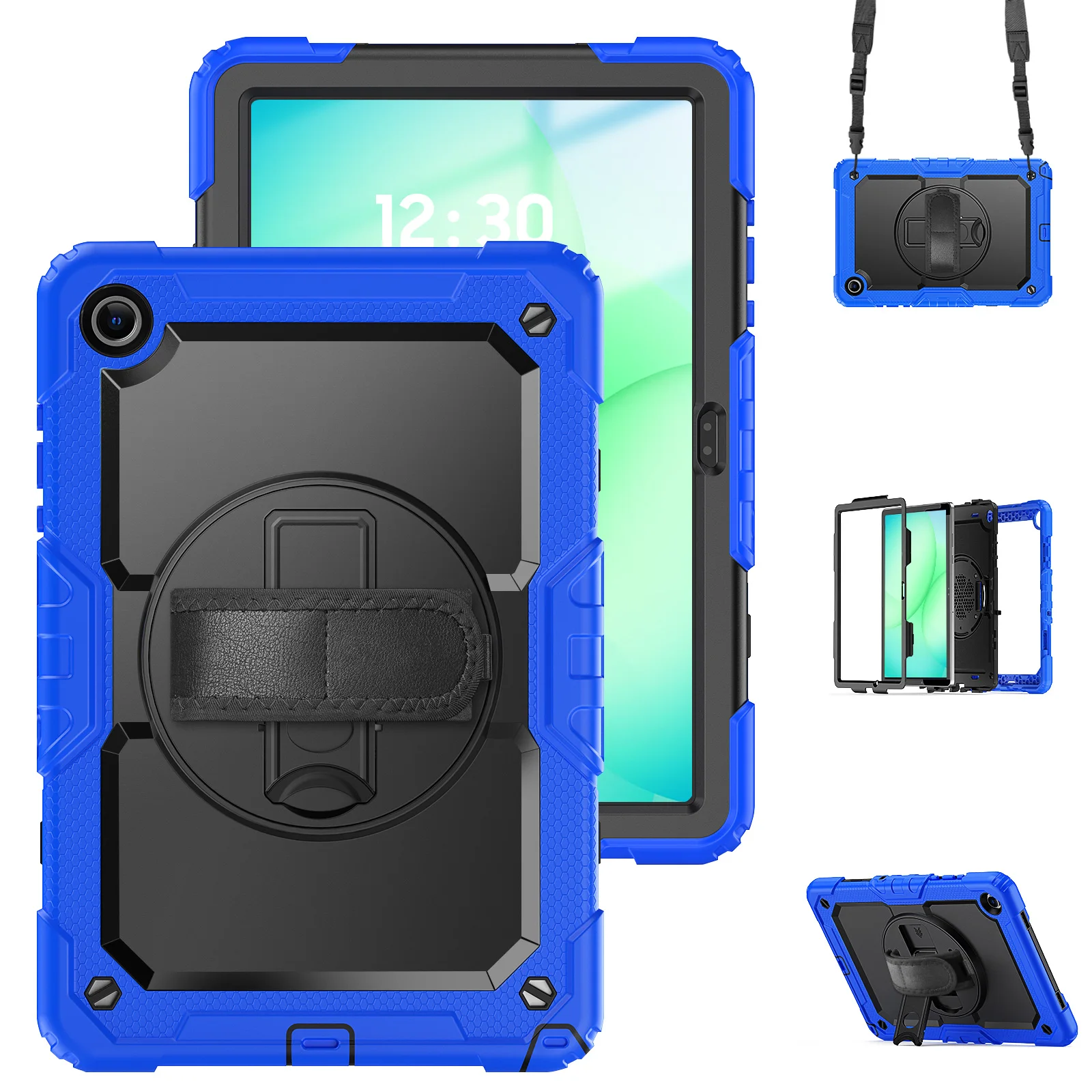 Durable Shockproof Tablet Case with Hand & Shoulder Straps - Kids Safe Cover