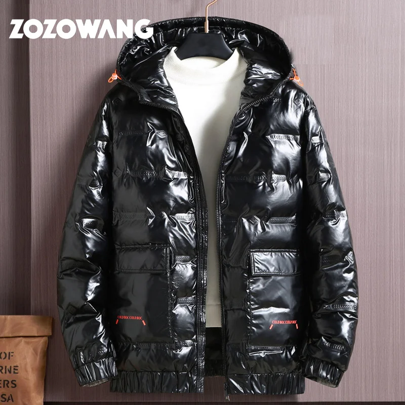 2023 New Men's Winter Parka 12XL Plus Size Jackets Men Thickened Warm Hooded Coats Male Outerwear Large Men Glossy Jacket