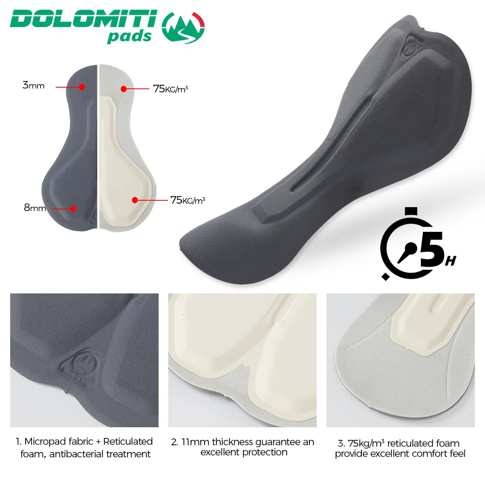 Men Cycling Bib Shorts MTB Mountain Bike Tights Bibs Bicycle Clothing Italian Dolomiti Pad 5H Long Distance Riding Outdoors RION