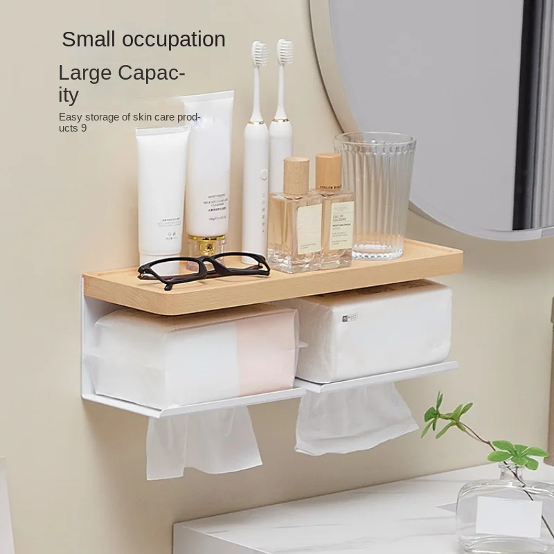 

Solid wood toilet shelf wall-mounted non-perforated toilet bathroom toilet sink sink shelf