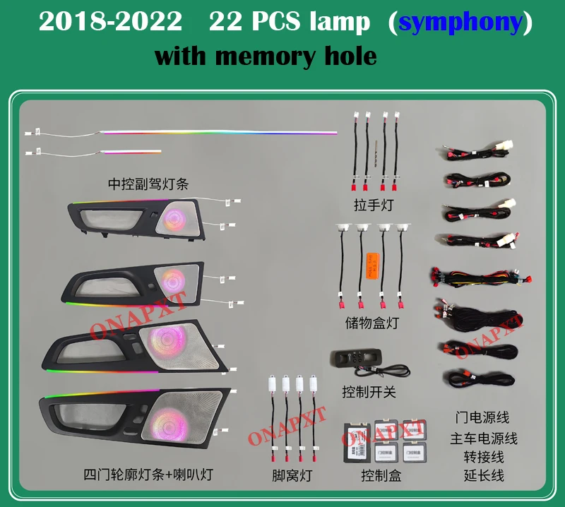 

Декоративная светодиодная лента для дверной приборной панели Volvo XC60 2018-2022