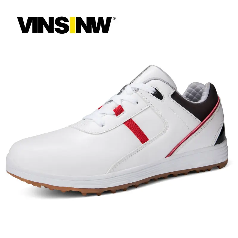 

New Professional Golf Shoes Men Genuine Leather Spikless Golf Footwears Outdoor Comfortable Walking Sneakers