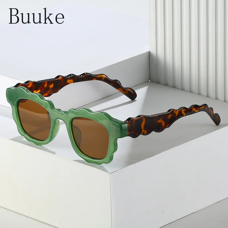 

Fashion Irregular Square Jelly Color Sunglasses Women Clear Gradient Shades UV400 Men Trending Unique Sun Glasses