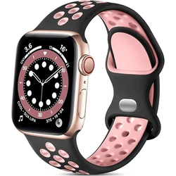Premium Silicone Sports Watch Strap - Durable Rubber Band for Ultimate Comfort and Style (6 black light pink)