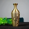 1PC Large Brass Plant Flower Vases with Ornate Dragon and Phoenixes Engravings Vases for Home Living Room or Office Decoration 5