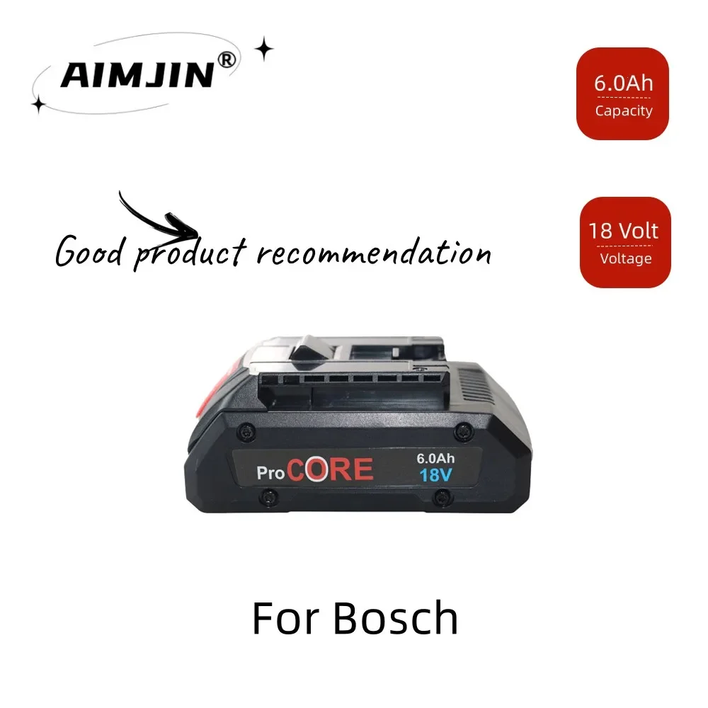 Batteria Di Ricambio Aimjin 18V 6.0Ah Per Bosch 18V Professional System Cordless Tools 21700 Cell