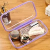 1/5pc Plastic Transparent Jewelry Storage Makeup Bag Simple Stationery Pencil Case Portable Travel Organizer Cosmetic Case 3